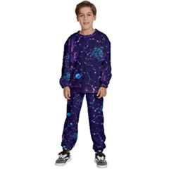 Realistic Night Sky With Constellations Kids  Sweatshirt set