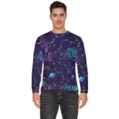 Realistic Night Sky With Constellations Men s Fleece Sweatshirt