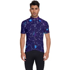 Realistic Night Sky With Constellations Men s Short Sleeve Cycling Jersey