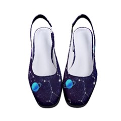 Realistic Night Sky With Constellations Women s Classic Slingback Heels