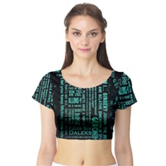 Tardis Doctor Who Technology Number Communication Short Sleeve Crop Top