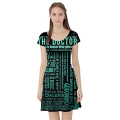 Tardis Doctor Who Technology Number Communication Short Sleeve Skater Dress