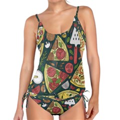 Seamless Pizza Slice Pattern Illustration Great Pizzeria Background Tankini Set