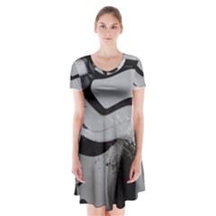 Stormtrooper Short Sleeve V-neck Flare Dress by Cemarart