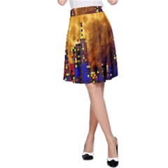 Skyline Frankfurt Abstract Moon A-line Skirt