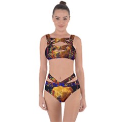 Skyline Frankfurt Abstract Moon Bandaged Up Bikini Set 