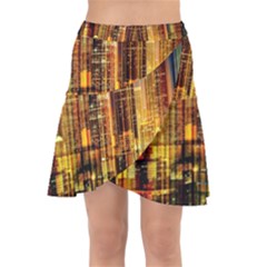 Skyline Light Rays Gloss Upgrade Wrap Front Skirt by Cemarart