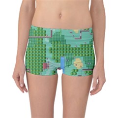 Green Retro Games Pattern Reversible Boyleg Bikini Bottoms by Cemarart