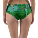 Green Retro Games Pattern Reversible Mid-Waist Bikini Bottoms View4