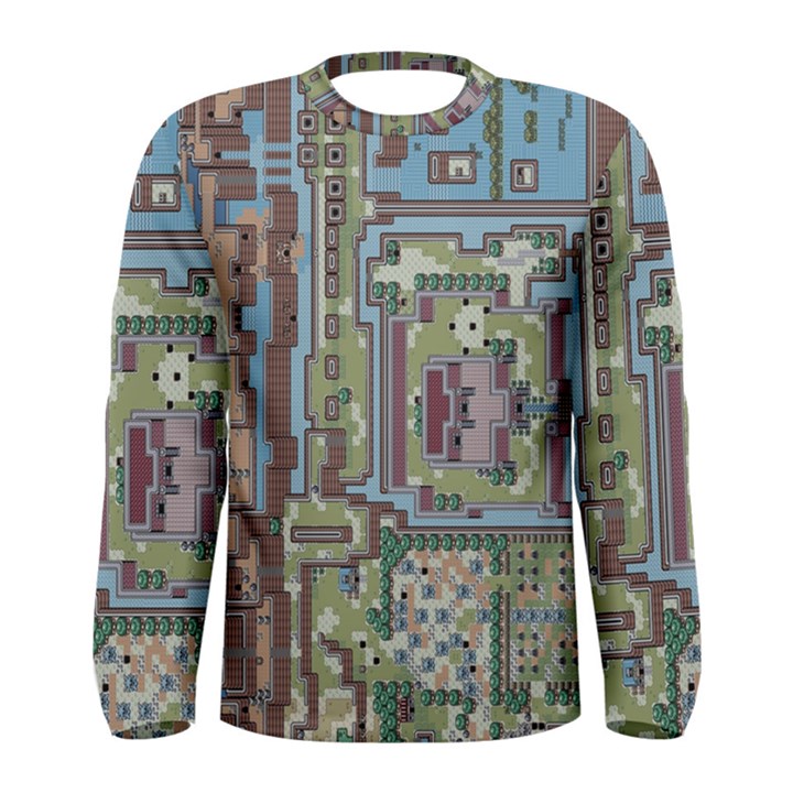 Arcade Game Retro Pattern Men s Long Sleeve T-Shirt