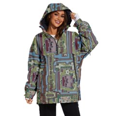 Arcade Game Retro Pattern Women s Ski And Snowboard Jacket by Cemarart