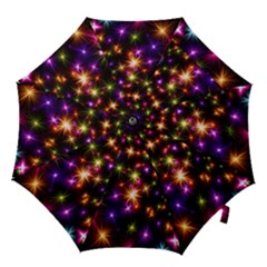 Star Colorful Christmas Xmas Abstract Hook Handle Umbrellas (small) by Cemarart