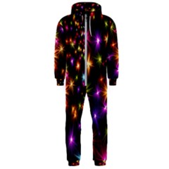 Star Colorful Christmas Xmas Abstract Hooded Jumpsuit (men) by Cemarart