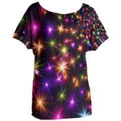 Star Colorful Christmas Xmas Abstract Women s Oversized T-shirt