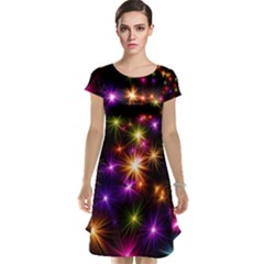 Star Colorful Christmas Xmas Abstract Cap Sleeve Nightdress