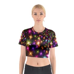 Star Colorful Christmas Xmas Abstract Cotton Crop Top