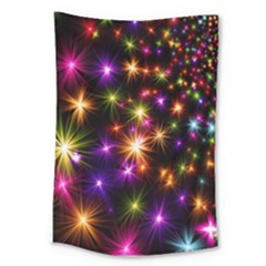 Star Colorful Christmas Xmas Abstract Large Tapestry