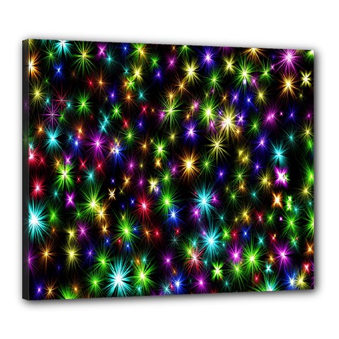 Star Colorful Christmas Abstract Canvas 24  X 20  (stretched)