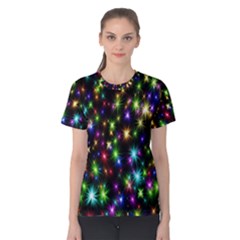 Star Colorful Christmas Abstract Women s Cotton T-shirt