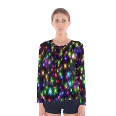 Star Colorful Christmas Abstract Women s Long Sleeve T-shirt