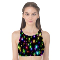 Star Colorful Christmas Abstract Tank Bikini Top