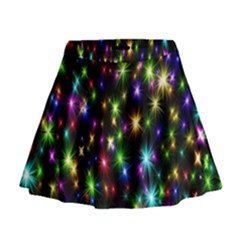 Star Colorful Christmas Abstract Mini Flare Skirt