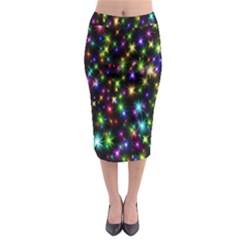 Star Colorful Christmas Abstract Midi Pencil Skirt