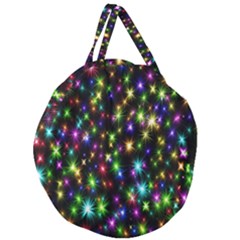 Star Colorful Christmas Abstract Giant Round Zipper Tote