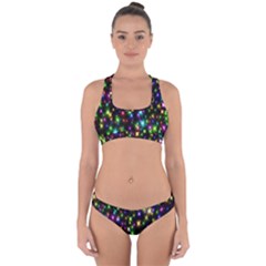 Star Colorful Christmas Abstract Cross Back Hipster Bikini Set