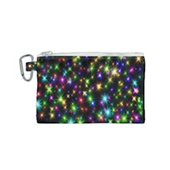 Star Colorful Christmas Abstract Canvas Cosmetic Bag (small)