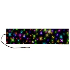 Star Colorful Christmas Abstract Roll Up Canvas Pencil Holder (l)