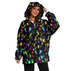 Star Colorful Christmas Abstract Women s Ski And Snowboard Jacket by Cemarart