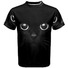 Black Cat Face Men s Cotton T-shirt