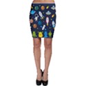 Big Set Cute Astronauts Space Planets Stars Aliens Rockets Ufo Constellations Satellite Moon Rover Bodycon Skirt View1