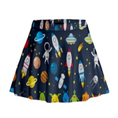 Big Set Cute Astronauts Space Planets Stars Aliens Rockets Ufo Constellations Satellite Moon Rover Mini Flare Skirt