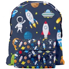 Big Set Cute Astronauts Space Planets Stars Aliens Rockets Ufo Constellations Satellite Moon Rover Giant Full Print Backpack