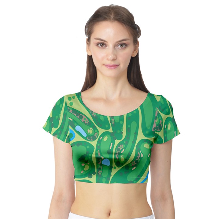 Golf Course Par Golf Course Green Short Sleeve Crop Top