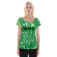 Golf Course Par Golf Course Green Cap Sleeve Top