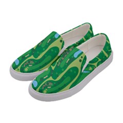 Golf Course Par Golf Course Green Women s Canvas Slip Ons