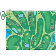 Golf Course Par Golf Course Green Canvas Cosmetic Bag (xxxl) by Cemarart