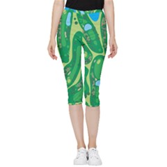 Golf Course Par Golf Course Green Inside Out Lightweight Velour Capri Leggings  by Cemarart