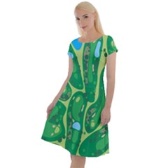 Golf Course Par Golf Course Green Classic Short Sleeve Dress by Cemarart