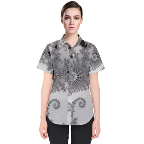 Males Mandelbrot Abstract Almond Bread Women s Short Sleeve Shirt by Cemarart