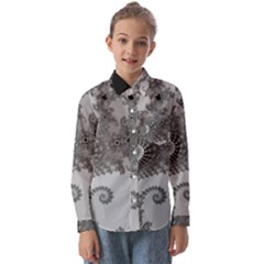 Males Mandelbrot Abstract Almond Bread Kids  Long Sleeve Shirt by Cemarart