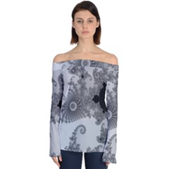 Males Mandelbrot Abstract Almond Bread Off Shoulder Long Sleeve Top