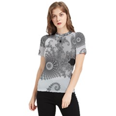 Males Mandelbrot Abstract Almond Bread Women s Short Sleeve Rash Guard by Cemarart