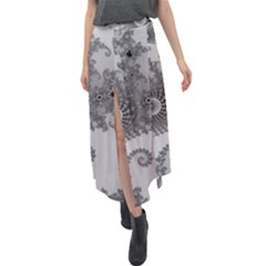 Males Mandelbrot Abstract Almond Bread Velour Split Maxi Skirt