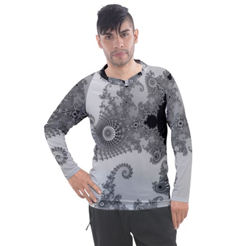 Males Mandelbrot Abstract Almond Bread Men s Pique Long Sleeve T-shirt by Cemarart