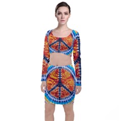 Tie Dye Peace Sign Top and Skirt Sets