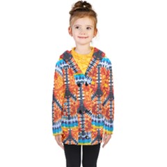 Tie Dye Peace Sign Kids  Double Breasted Button Coat